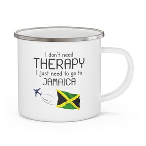 Jamaica Therapy Enamel Mug Funny Camping Drinkware