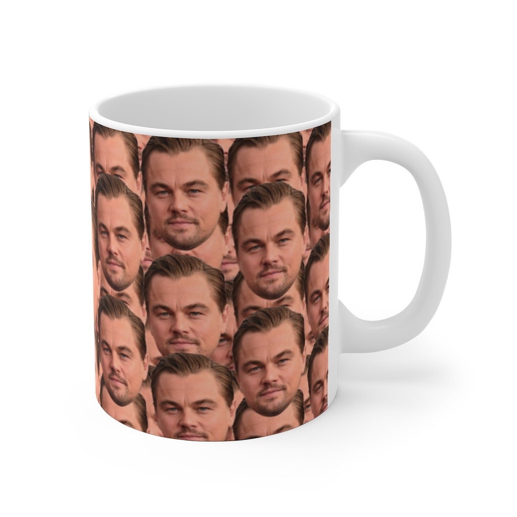 Leonardo DiCaprio Kiss Kaffeetasse + Untersetzer – 325 Ml Keramik, Spülmaschinenfest, Mit Foto-Design