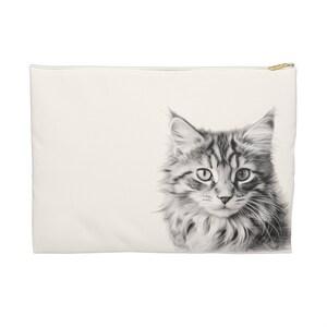 Bolsa de cosméticos con cremallera de gato furtivo