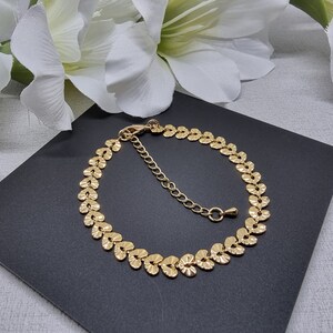 18K Gold Plated Heart Bracelet | Gold Heart Bracelet | Heart Bracelet | Bridal Bracelet