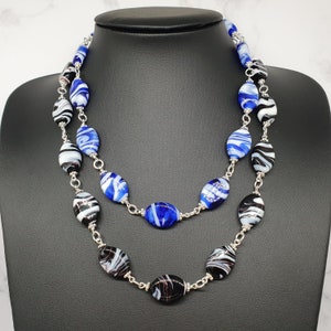 Marbled Necklaces | Blue and White Necklace | Black and White Necklace | Statement Necklaces | Chunky Necklaces