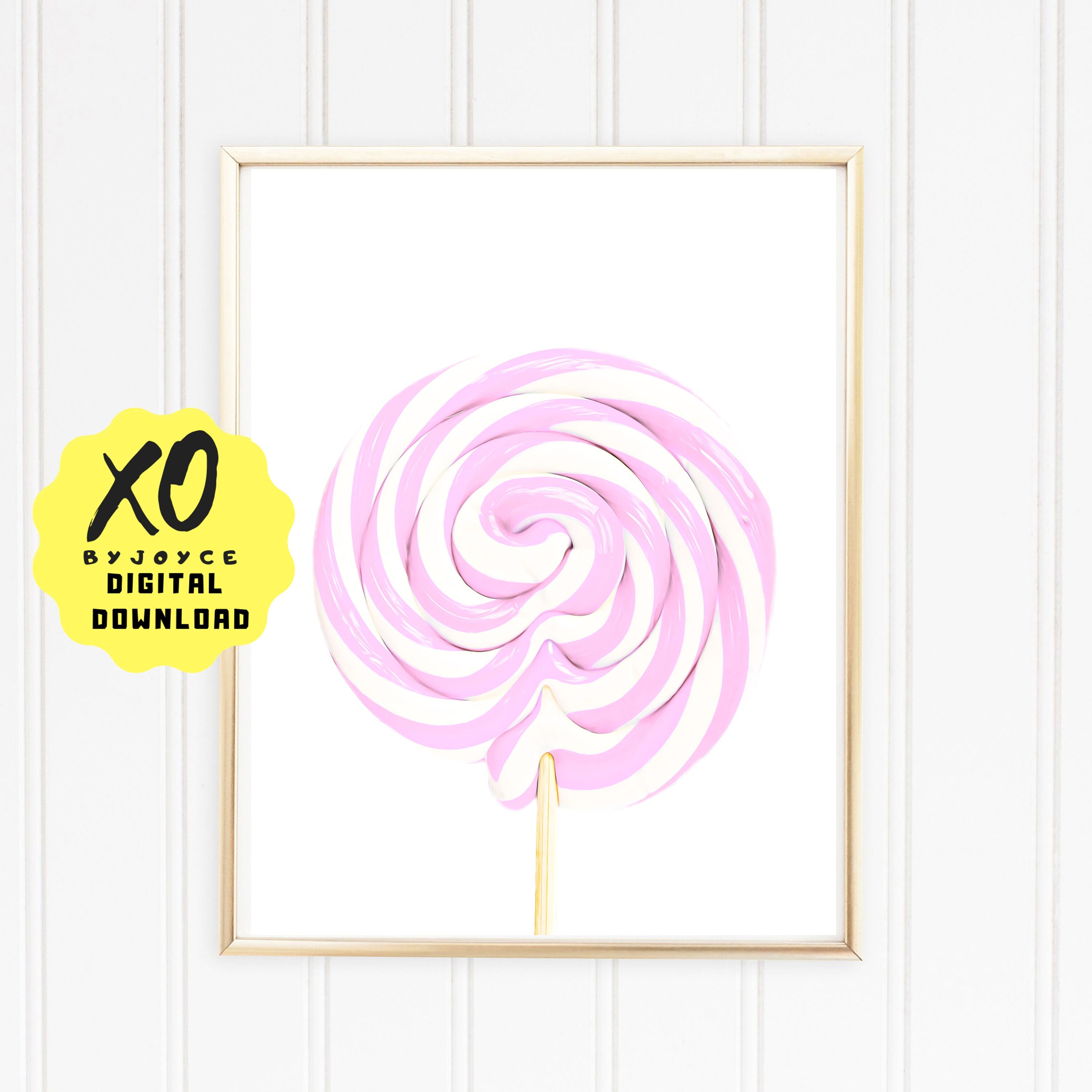 Pink Lollypop Print Printable Lollypop Girls Nursery Art | Etsy