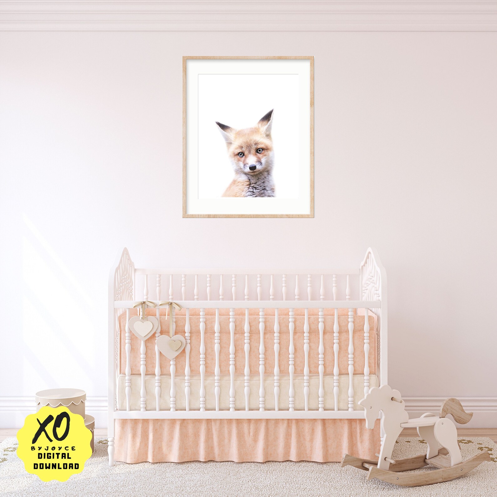Baby Fox Print Nursery Wall Art Girls Bedroom Decor Etsy