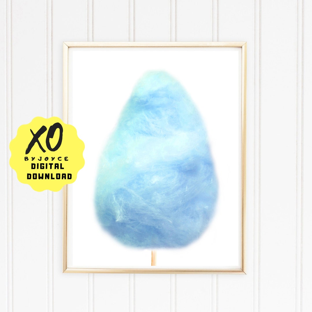 Blue Fairy Floss Print Printable Candy Floss Candy Nursery - Etsy