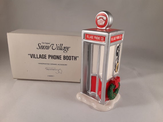 Dept 56 VILLAGE PHONE BOOTH Snow Village 54291 NEW IN BOX
