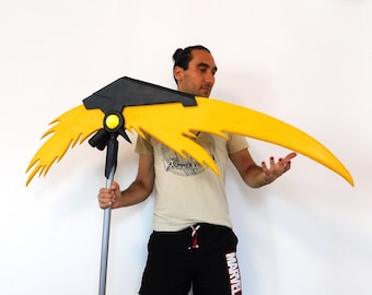 Cosplay EVA Foam Scythe: Personalized Handmade Prop Commission with LEDs Lights
