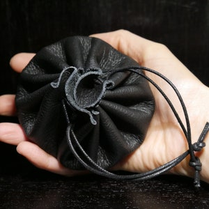 Genuine leather purse coin purse dice bag jewelry pocket medieval traditional ecological upcycled men's gift Réglisse