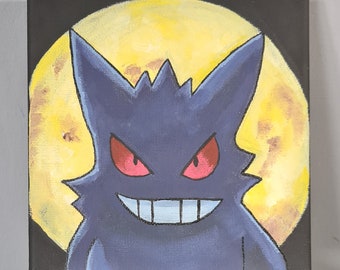 Gengar Moonlight painting on canvas