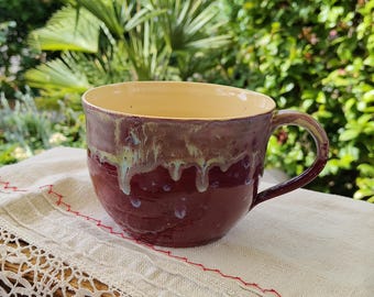 Jumbo mug for tea, soup, or muesli, ceramic, handmade, approx. 520 ml