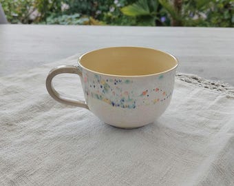 Jumbo ceramic cappuccino mug, handmade, approx. 500 ml