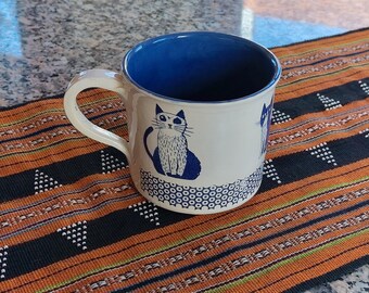 Jumbo Cat Mug, Large, Ceramic, Handmade, Mug, Approx. 450 ml