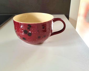 Jumbo mug, ceramic, handmade, suitable for tea, food bowl, soup, or muesli, approx. 650 ml