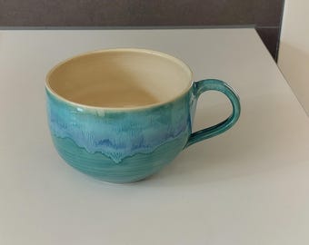 Jumbo mug for tea, soup, or cereal, ceramic, handmade, approx. 620 ml