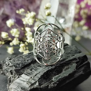 SIMBOLIKS Metatron Protection Ring Metatron Cube Sacred Geometry Metatron Cube Sacred Geometry connection Amulet Archangel Metatron Esoteric