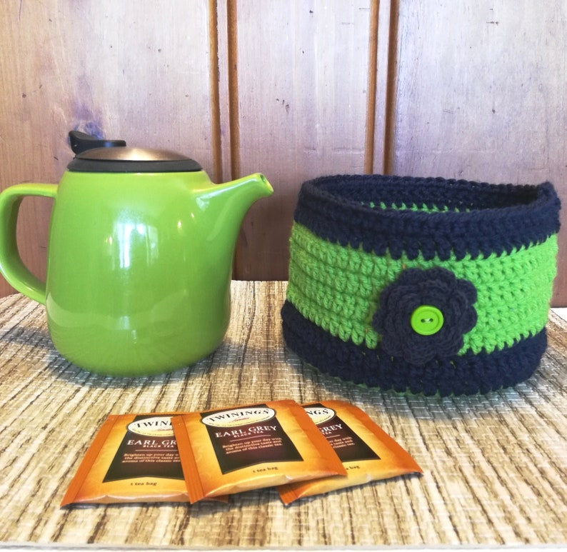 Navy blue home decor Navy and green flower pot cover Crochet plant basket Kitchen storage containers F 44 Plant Accessories