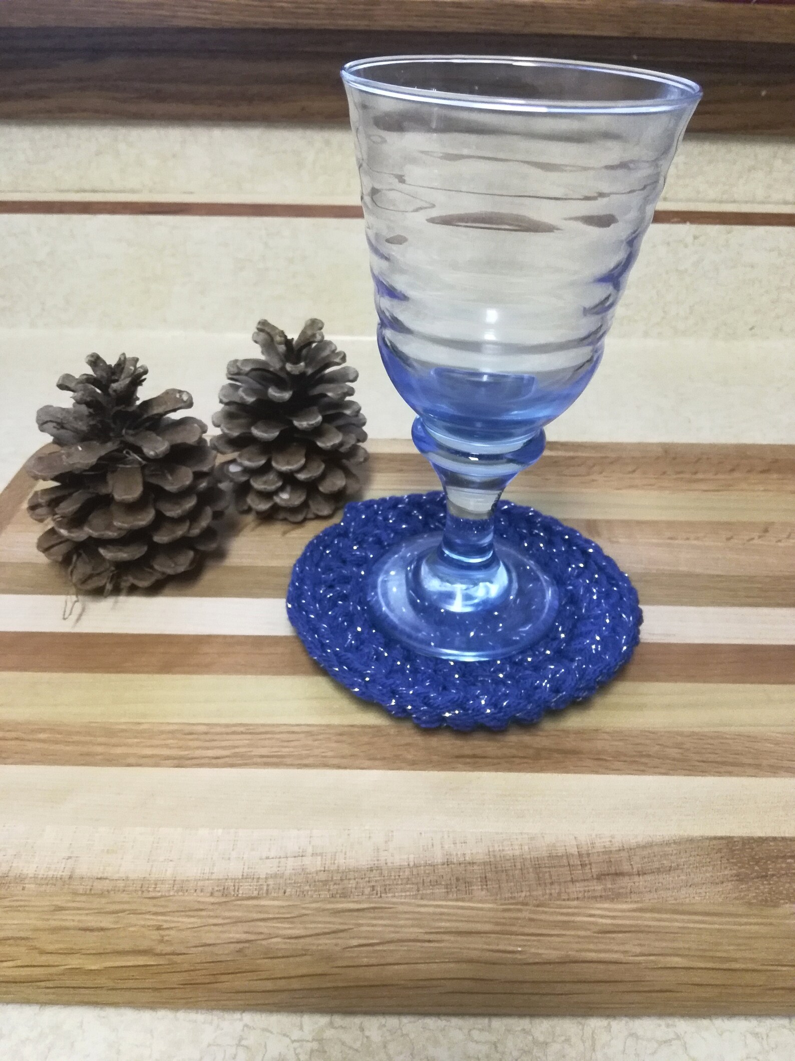 Posavasos de ganchillo azul redondo esteras de bebidas | Etsy