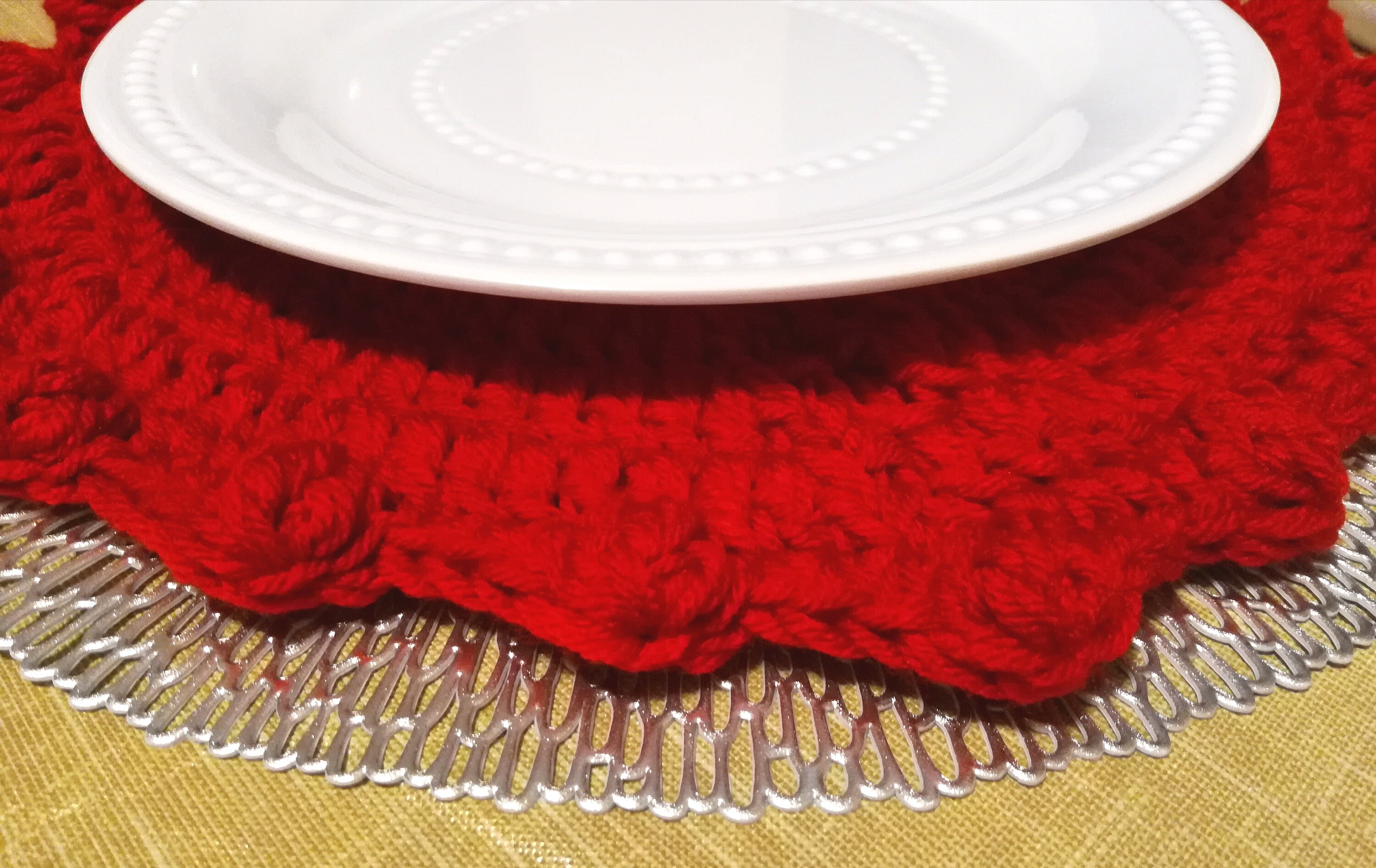 Round placemats red Red kitchen items 13 inch Table mats Etsy