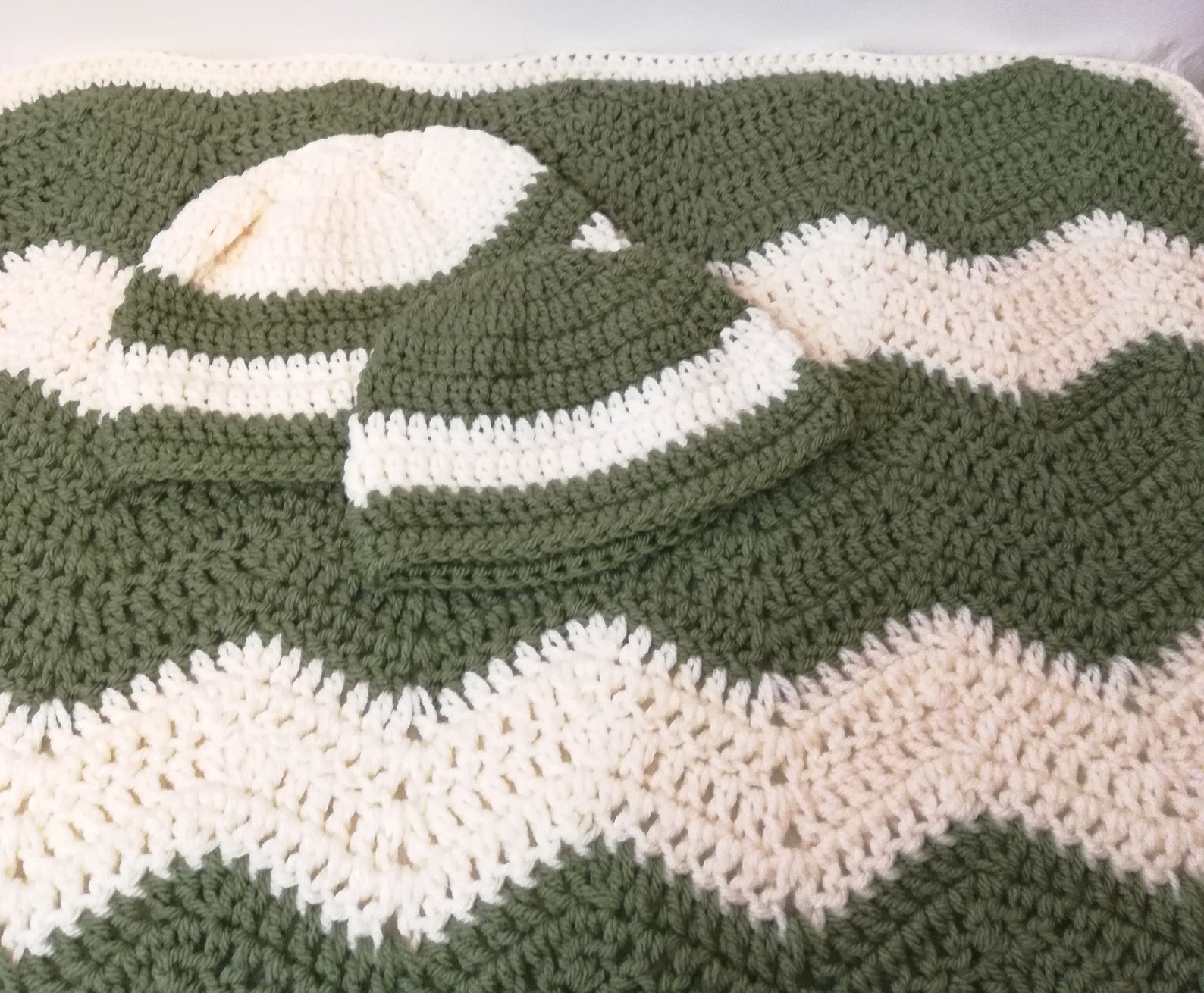 Sage green crochet baby throw blanket Afghan for baby boy Etsy