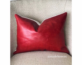 red leather pillows