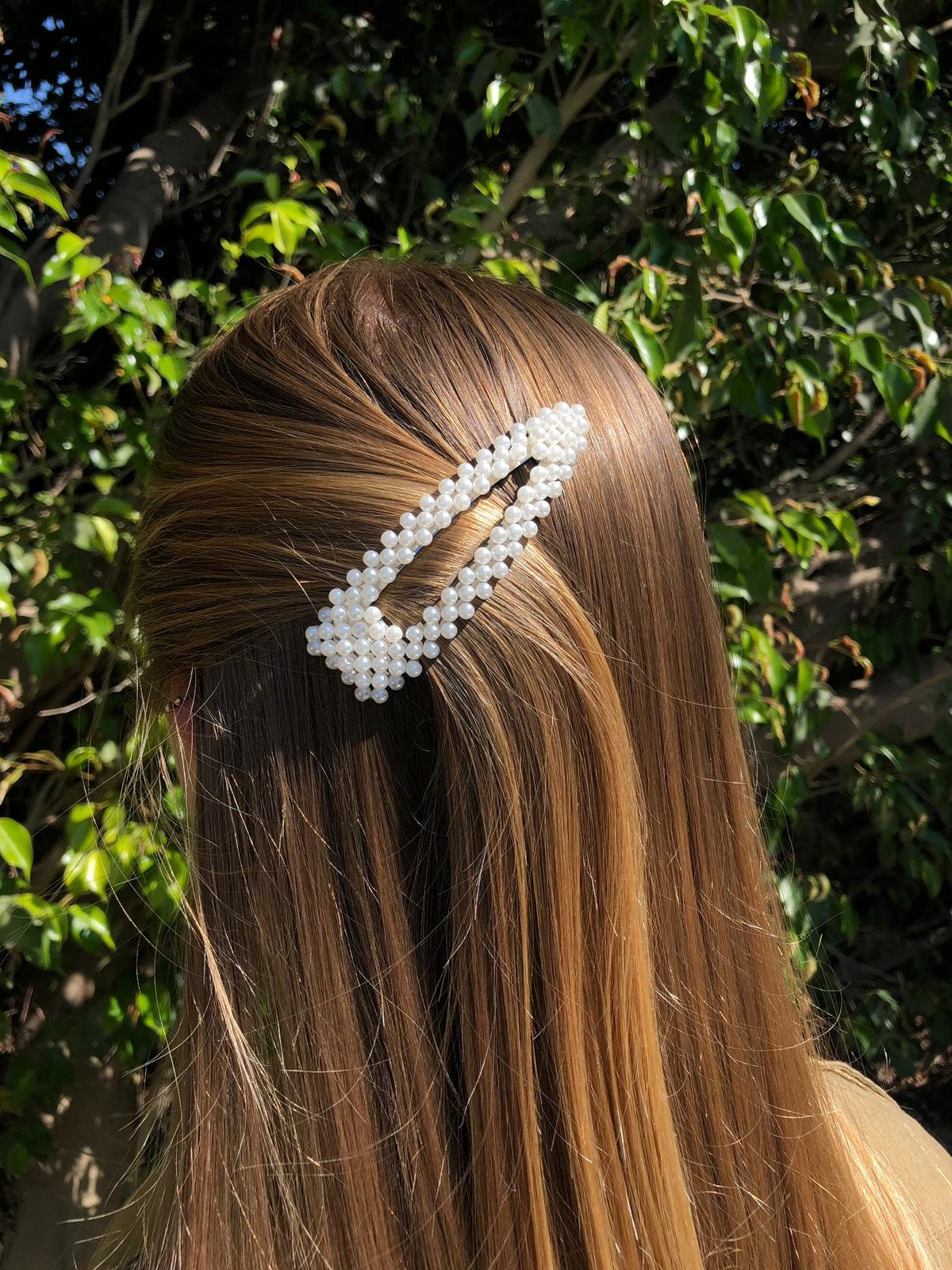 Pearl Hair Clip Snap Clips Bride Hair Clip Hair Clicker Etsy