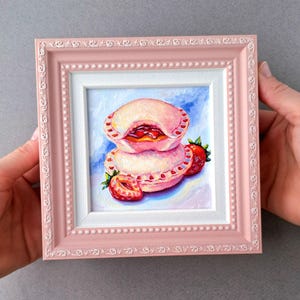 Original Oil Painting: Uncrustables Sandwich Still Life - Framed Miniature Art