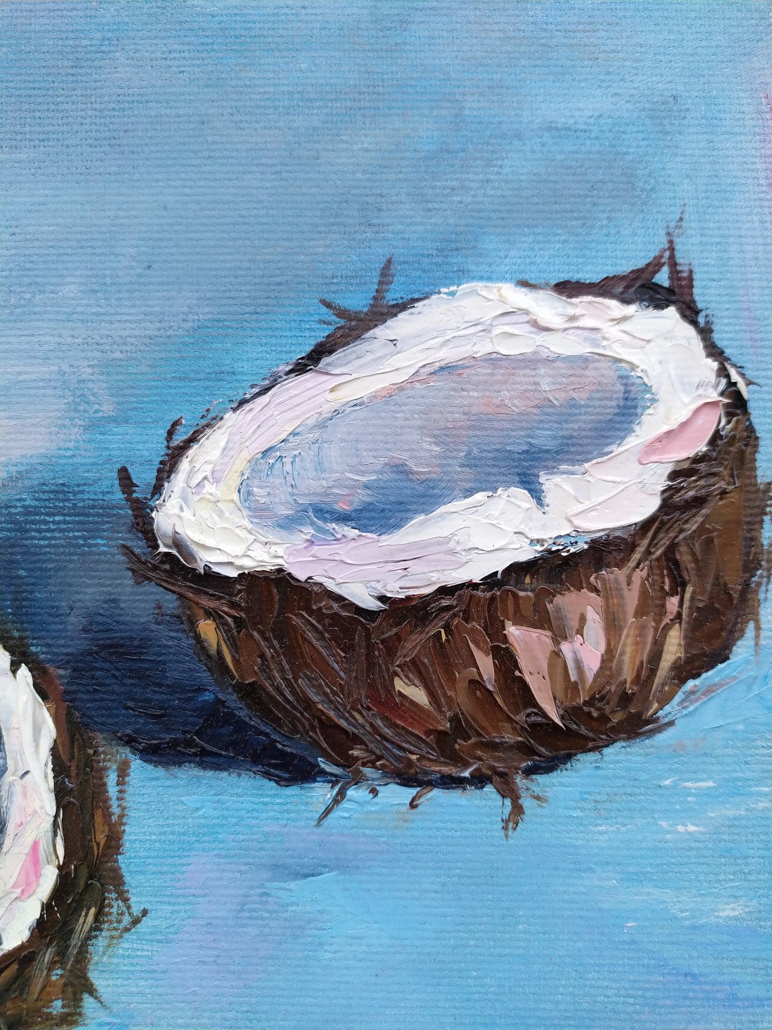 Original oil painting Coconut Tropical fruits art Fruit on Etsy