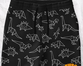 Personalize Origami Dinosaur Sweatpants-Personalize Dinosaur Sweatpants-Paleontology Sweatpants-Paleontologist Sweatpants