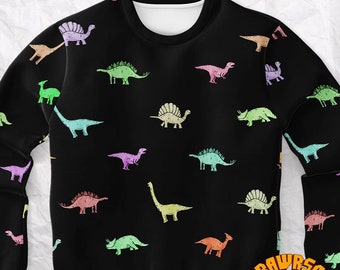 Personalize Dinosaur Doodle Pattern Sweatshirt-Personalize Dinosaur Sweatshirt-Personalize Paleontologist Sweatshirt-Dinosaur All Over Print