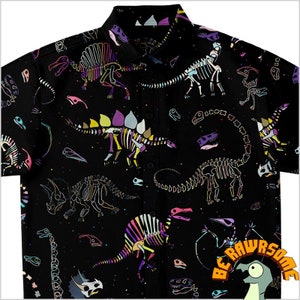 Personalize Dinosaur Button Up Shirt-Dinosaur Fossil Button Up Shirt-Dinosaur Button Down Shirt-Paleontologist Shirt