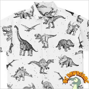 Personalize Dinosaur Button Up Shirt-Personalize  Dinosaur Button Shirt-Paleontology Shirt