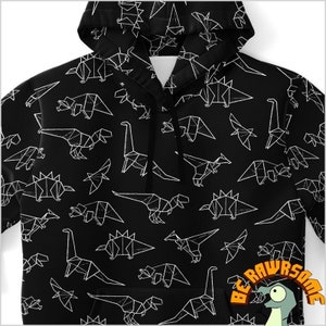 Personalize Origami Dinosaur Zip Hoodie-Personalize Dinosaur Hoodie-Paleontologist Hoodie