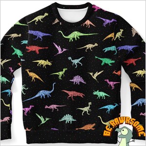 Personalize Dinosaur Pattern Sweatshirt-Personalize Dinosaur Sweatshirt-Paleontologist Sweatshirt