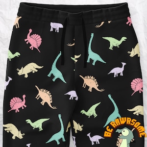 Pantalones deportivos personalizados con diseño de dinosaurios, pantalones deportivos de dinosaurios y pantalones deportivos de paleontólogo.