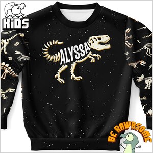 Personalized Dinosaur Kid Sweater-Personalize T-Rex Kid Sweatshirt-Future Paleontologist Sweatshirt
