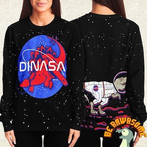 Dinasa Sweatshirt-Space Dinosaur Sweatshirt-Stegosaurus Sweatshirt-Paleontologist Sweatshirt