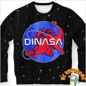 Space Dinosaur Sweatshirt-Astronaut Dinosaur Sweatshirt-Paleontology Sweatshirt