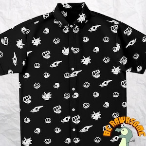 Dinosaur Skull Button Up Shirt-Dinosaur Button Shirt-Paleontology Shirt