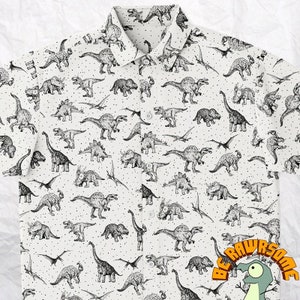 Dinosaur Button Up Shirt-Personalize  Dinosaur Button Shirt-Paleontology Shirt