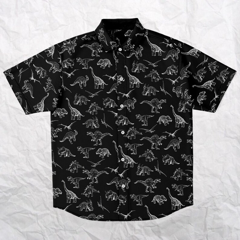 Dinosaur Button up Shirtdinosaur Shirtpaleontology Shirt Etsy