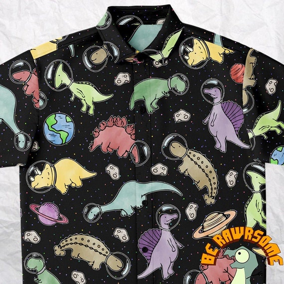astronaut button up shirt