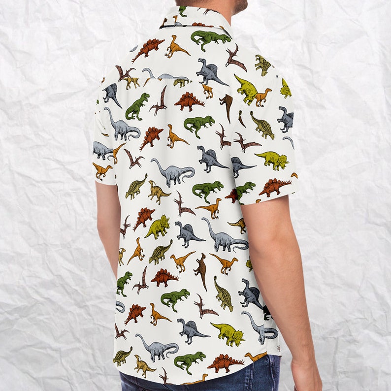 Dinosaur Button up Shirtdinosaur Button Shirtpaleontology Etsy