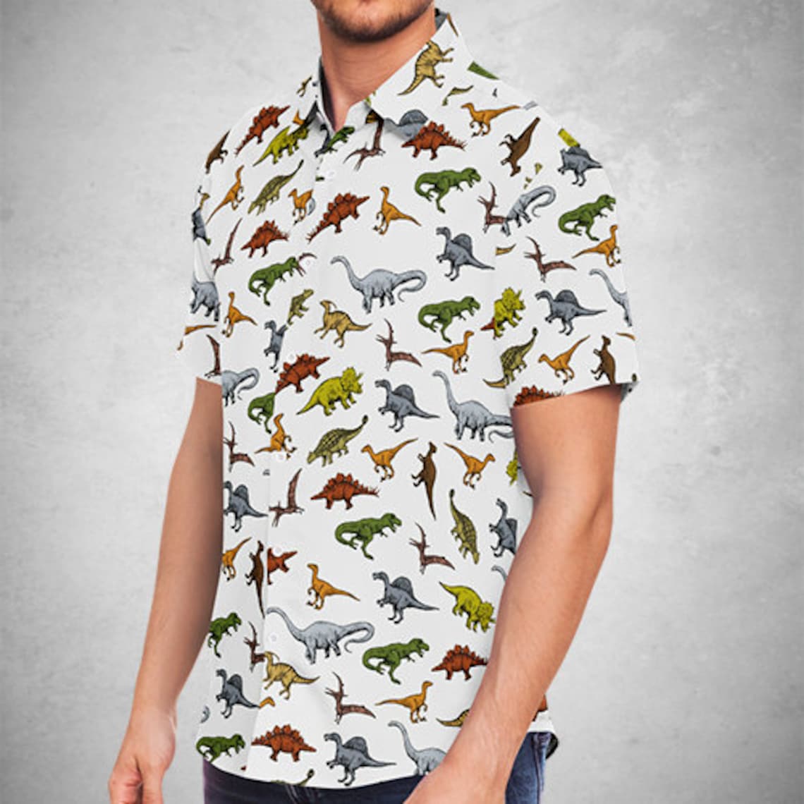 Dinosaur Button Up ShirtDinosaur Button ShirtPaleontologie Etsy