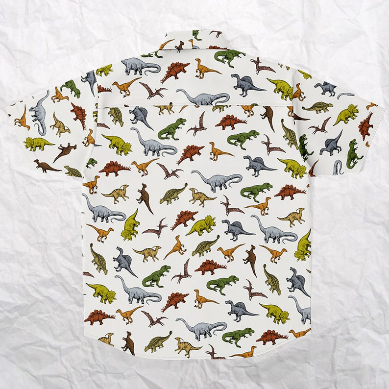 Dinosaur Button up Shirtdinosaur Button Shirtpaleontology Etsy
