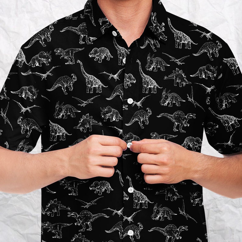 Dinosaur Button up Shirtdinosaur Shirtpaleontology Shirt Etsy