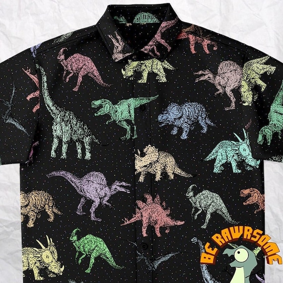 dinosaur button shirt