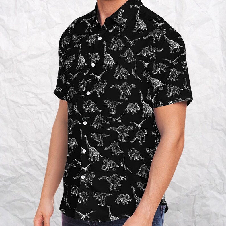 Dinosaur Button up Shirtdinosaur Shirtpaleontology Shirt Etsy