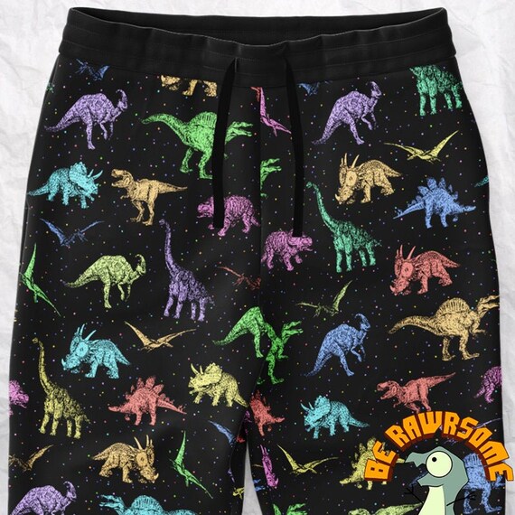 Personalize Eccentric Dinosaur Sweatpants rainbow Dinosaur Joggers paleontologist Sweatpants Etsy Ireland