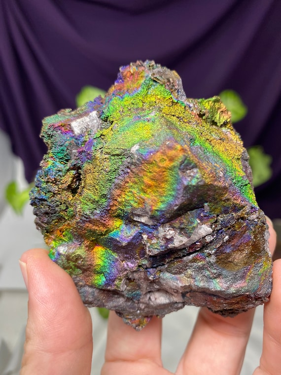 Graves Mountain Quartz with Rainbow Iridescent Hematite