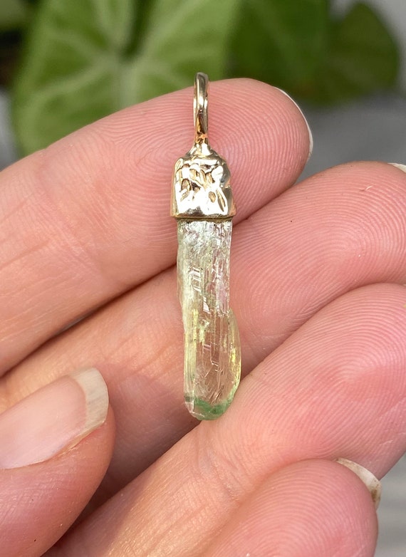 Rare North Carolina Hiddenite Crystal Pendant