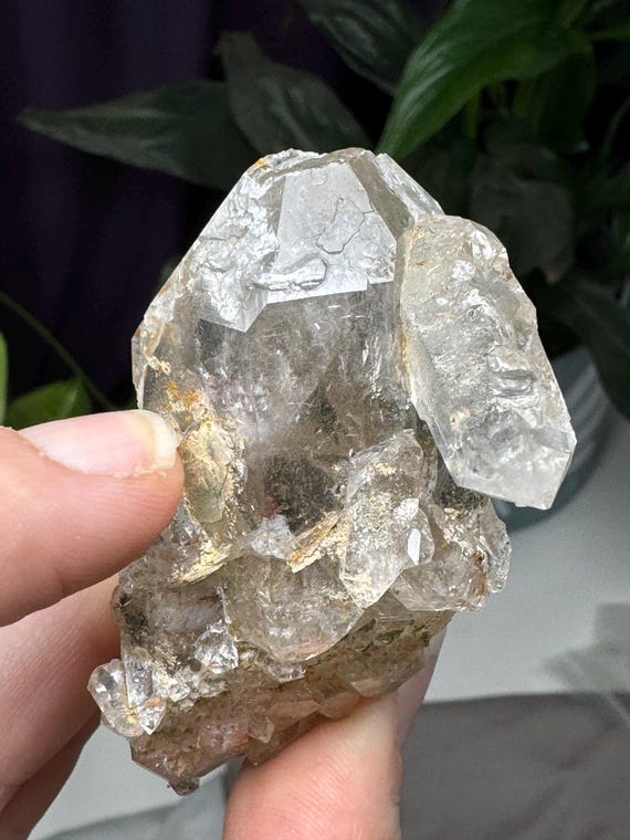 Beautiful Double Terminated Hiddenite NC Quartz Cluster with Rutile and Mica~Ex Terry Ledford Collection
